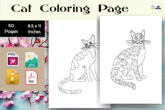 Cat Coloring Page 2 - KDP Review