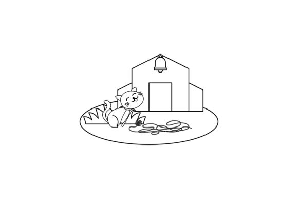 Cat Icon Cute Play the Rope Colorless Review