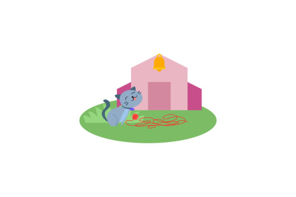Cat Icon Cute Play the Rope Embroidery Review