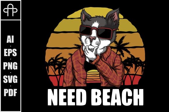 Cat Need Beach Sunset Retro Embroidery Design Review
