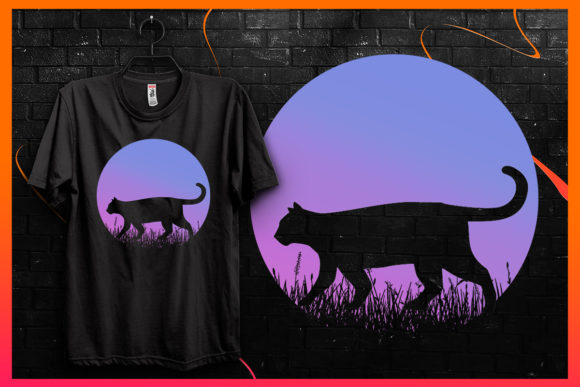 Cat Silhouette-Retro Vintage T-shirt 29 Review