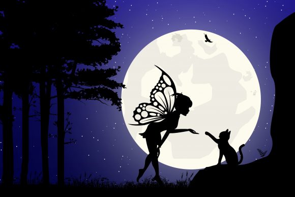 Cute Fairy and Cat Silhouette Review