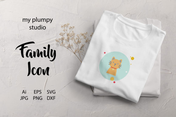 Family Icon Cat Circle Blue Review