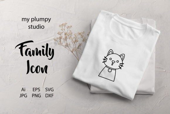 Family Icon Cat Line Black Review