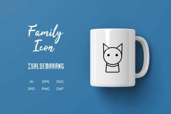 Family Icon Line Black Cat Pet Review