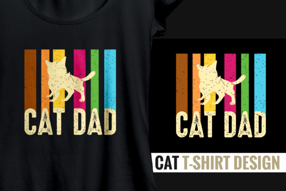 Retro Cat Dad T-shirt Design Review