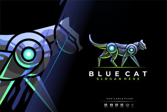 Robotic Heraldic Cat Mascot Logo Review